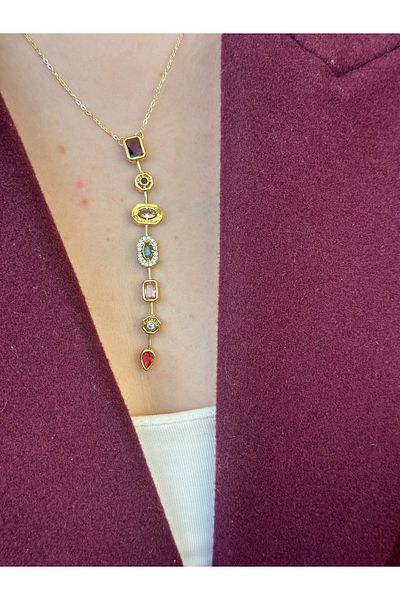Store Melis Goeral Colored Stone Steel Necklace