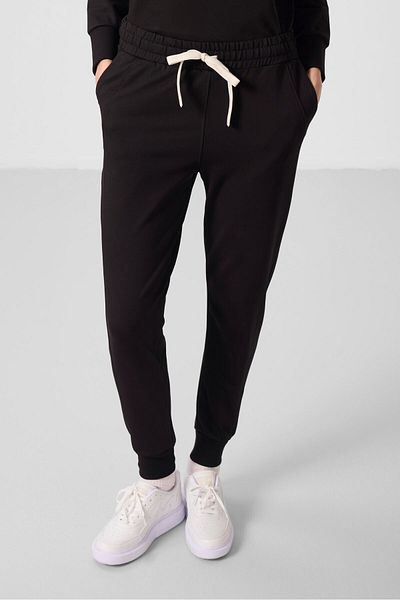 TOMMY LIFE Γυναικεία αθλητική φόρμα μαύρη κουκούλα Oversize - 95336