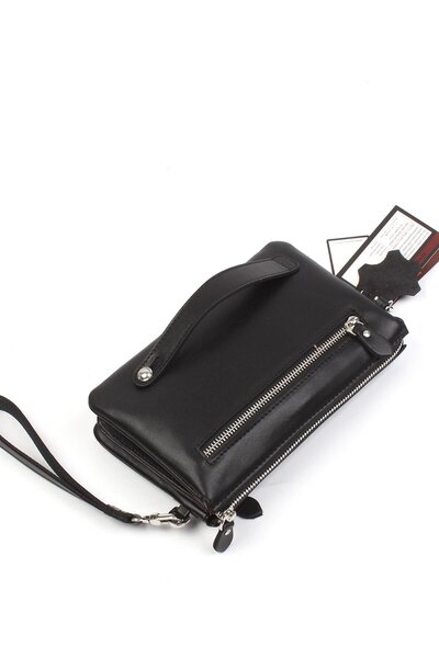 Aka Deri Black Leather Hand and Shoulder Bag - 364 1