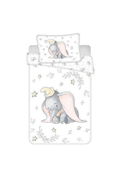 Dumbo Set 2 piese lenjerie de pat, Husa pilota, 100x135 cm, husa perna, 40x60 cm, Multicolor, Disney Dumbo