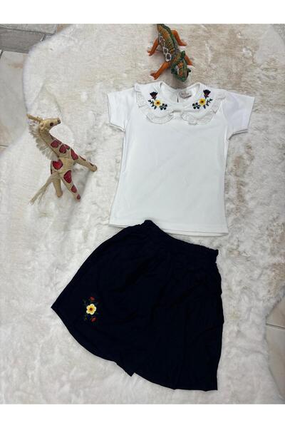 Baby kız çocuk siyah şort etek t-shirt takım