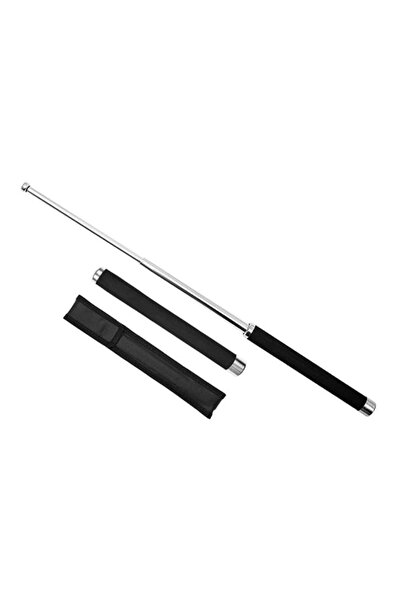 Depox Skládací teleskopická hůl, 65 cm, stříbrná, včetně pouzdra