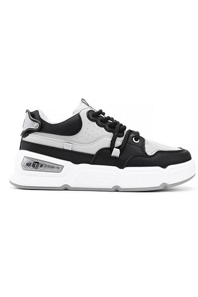 Tmall Men's sports shoes, Made of eco-leather, B4012, Black with Gray