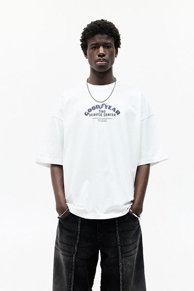 Pull & Bear White Goodyear T-shirt