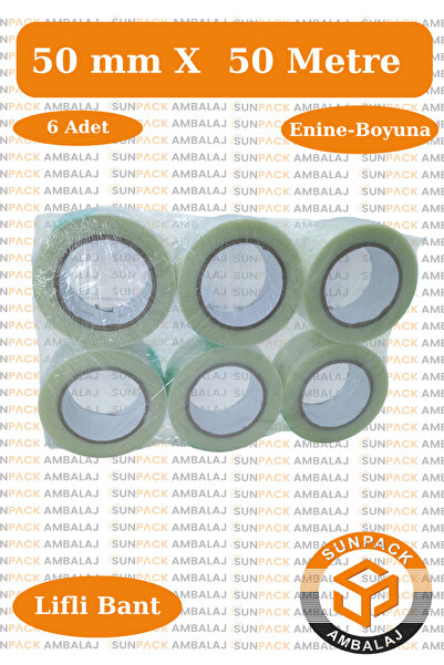 sunpack ambalaj Lifli Bant 50mm X 50m Enine-Boyuna (6 Adet) - Takviyeli, Yüks...