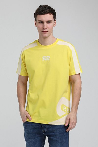 NEW WORLD POLO Crew Neck Yellow Slim Fit T-Shirt 23SSM20324