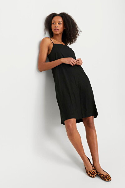 Jack & Jones Women's Square Neck Strappy Linen Blend Dress - Breeze