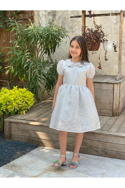 HÇ Hülya Çelik KİDSWEAR 2018 Girl's Skirt Fluffy Birthday Eid Evening Dress Silver Color Dress