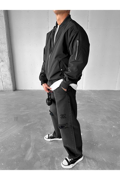 ablukaonline Ανδρικό Basic Bomber Jacket Μαύρο