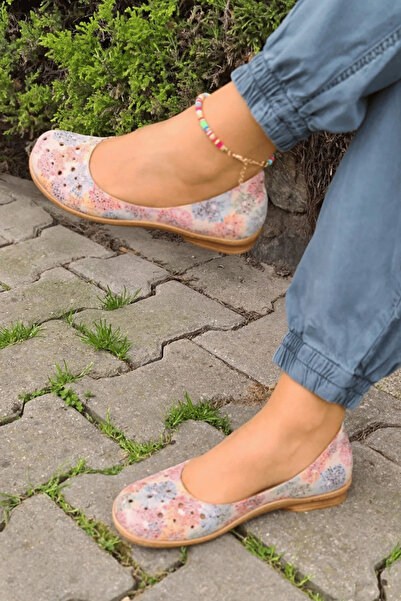 İNZE AYAKKABI Genuine Leather Ballerina Shoes - Model Name Kate