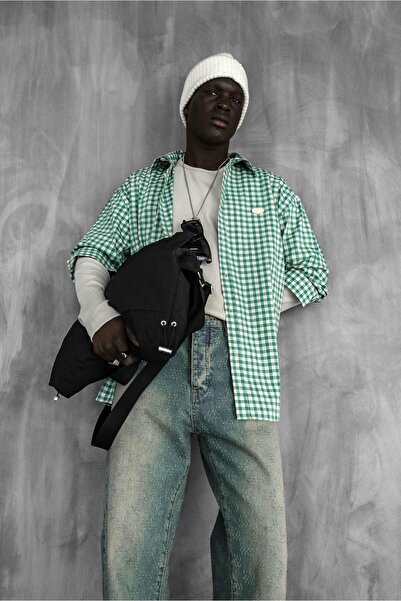 ablukaonline Ice Blue Ανδρικό φαρδύ τζιν Distressed - Textured Fabric