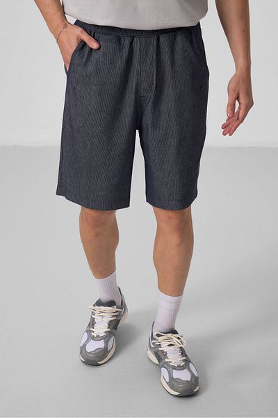 TOMMY LIFE Ανδρικό σορτς Chino με υφασμένο ελαφρύ ελαστικό τζιν Navy Blue Standard Fit - 81290