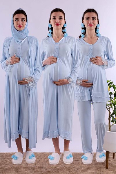 ByLohusa Effortt Blue Hijab Maternity Maternity Set Byl2T24262