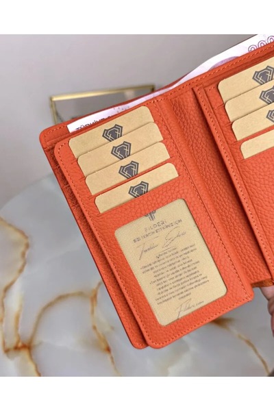 Fil Deri Genuine Leather Saddlerie Stitched Multi-Compartment Women's Wallet 2095