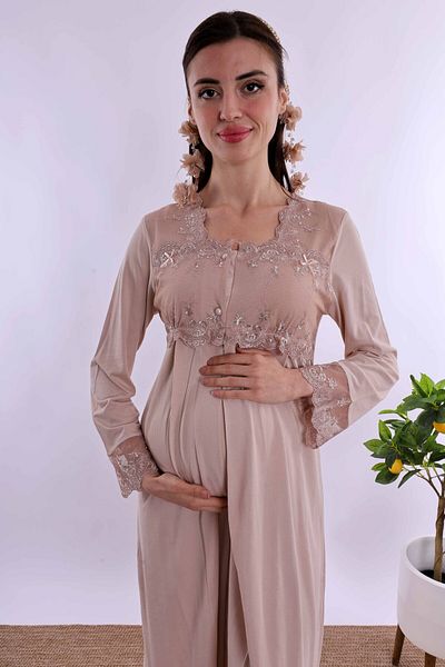 ByLohusa Effortt Brown Maternity Nightgown Byl 224042