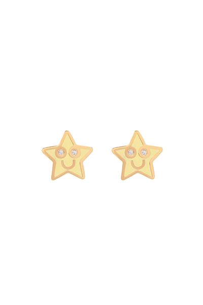 NAVARRO Elegant medical earring for girls with a distinctive design - gold G003