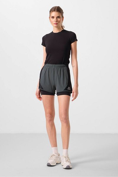 TOMMY LIFE Khaki Hidden Pocket Zippered Standard Fit Women's Leggings Shorts - 91015