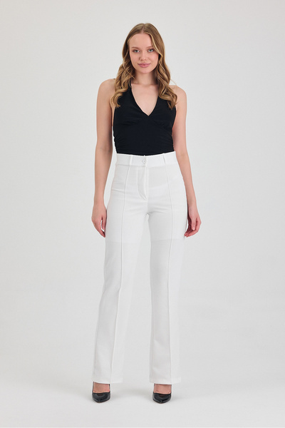 Livik White Grass Women's Shabby Super High Shabby Palazzo Pants