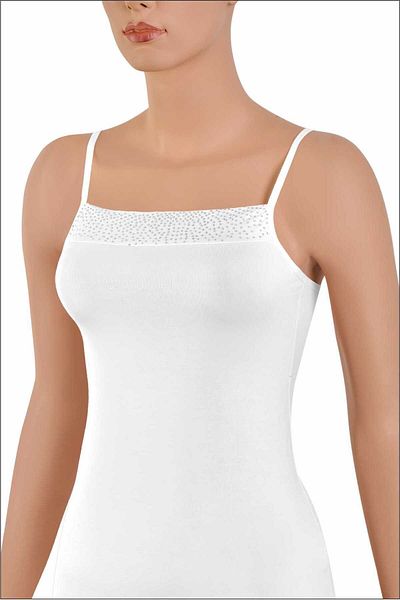 NİSYVE Viscose Women's Tank Top with Stone Detail - Strappy