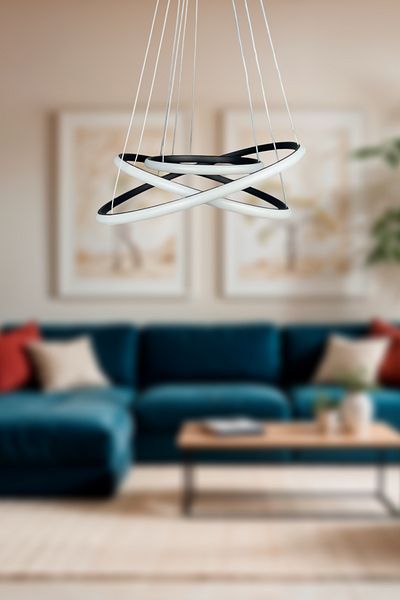 LEGACY Modern Design Black and White Led 3-Piece Chandelier Bedroom Living Room Children's Room Kitchen
