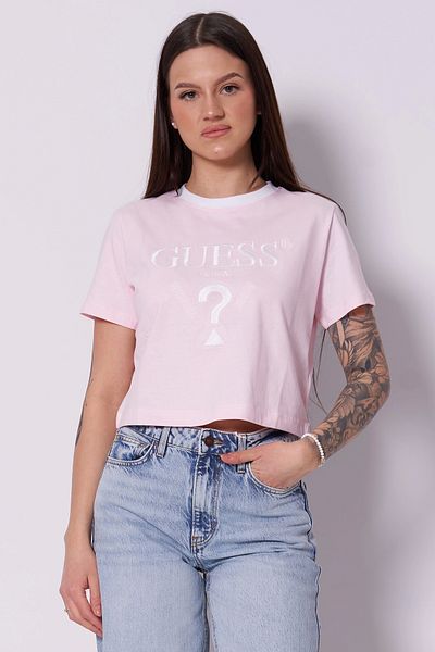Guess Filanta Crop Tee Women's Pink T-Shirt V5Gı18I3Z14-G644