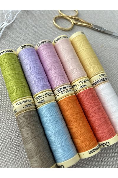 goblenkanaviçe Gutermann Sewing Thread Pastel Colors Set 10 Pcs