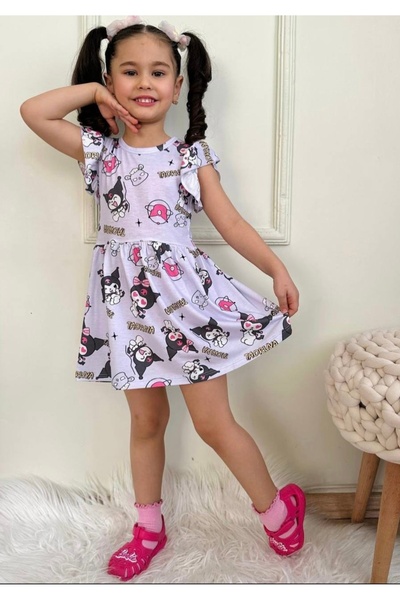 Serenad Kuromi desenli kız çoçuk elbise
