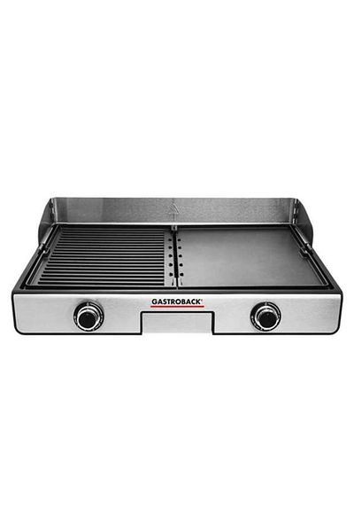 GASTROBACK - Table Grill Plancha & BBQ - Silver - 2000 W