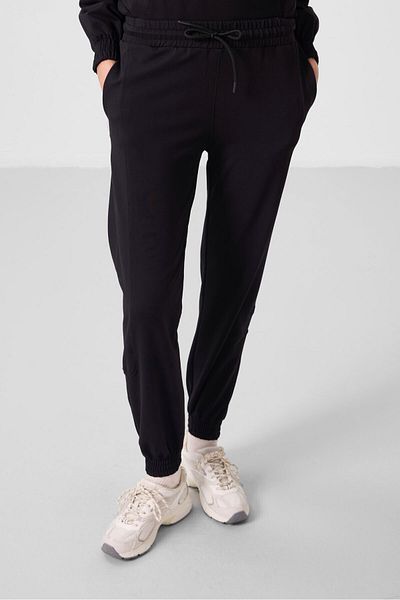 TOMMY LIFE Μαύρο O Neck Basic Oversize Γυναικεία αθλητική φόρμα τουνίκ - 95347