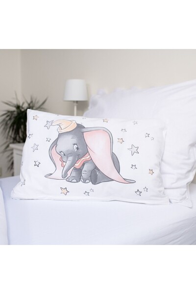 Dumbo Set 2 piese lenjerie de pat, Husa pilota, 100x135 cm, husa perna, 40x60 cm, Multicolor, Disney Dumbo