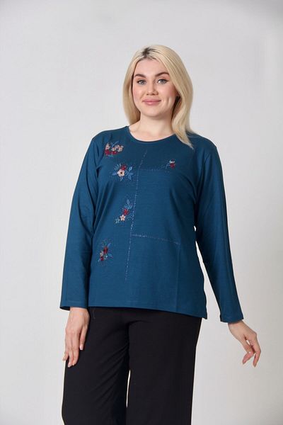 TRENDSE Bluză pentru mamă, țesătură din viscoză cu mărgele de mărime mare brodata