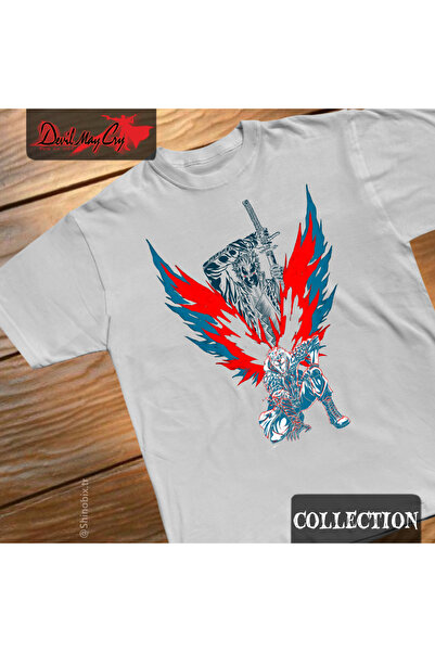 SHINOBIX تيشيرت ديفل ماي كراي نيرو ديفل بريكر مطبوع عليه طبعات متداخلة