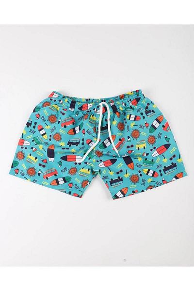 Lio20 Costum de baie pentru băiat cu model multicolor