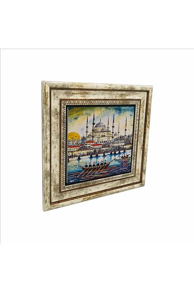 Sadrazam Tablou din piatră naturală imprimat Moscheea Sultanahmet (25 X 25 KRT-14)