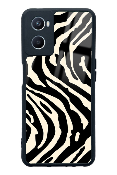 Spoyi Oppo A96 Zebra Tasarımlı Glossy Telefon Kılıfı