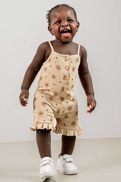 bombe Baby Kids Coffee Cotton Rope Strap Comfortable Jumpsuit Salopet Trend Fashion Bottom Top Suit Jumpsuit
