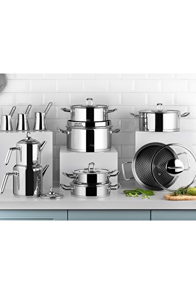 Aryıldız Vento Prestige 20 Piece Glass Cover Ideal Steel Dowry Set