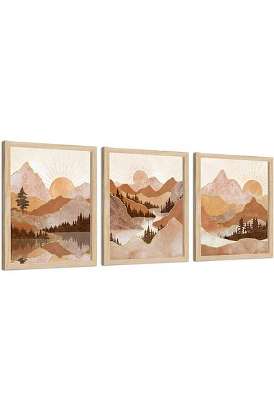 Putuo Decor Set 3 tablouri Putuo Decor, panza, natural/bej, 20,3 x 25,4 cm