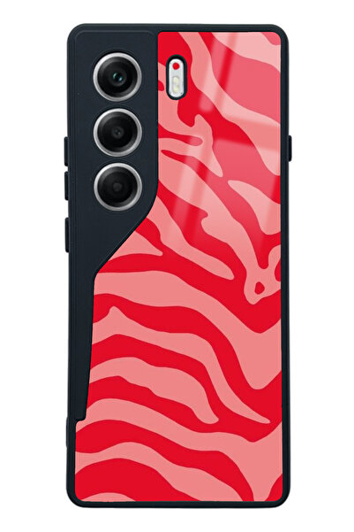 Spoyi Tecno Camon 40 Red Zebra Tasarımlı Glossy Telefon Kılıfı