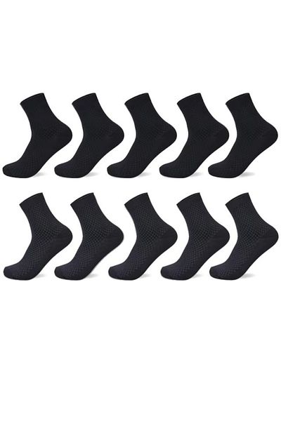 delis Set of 10 Pairs of Socks for Men, Ss007, Dark Grey/Black, Universal Size