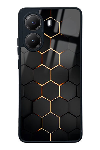 Spoyi Xiaomi Poco X7 Pro Yellow Carbon Design Glossy Phone Case