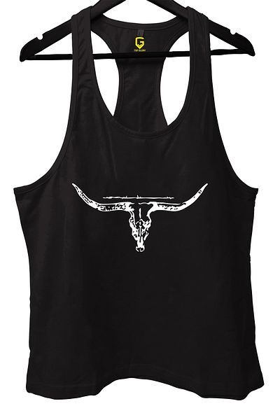 TOP GLORY Horn Black Gym Fitness Tank Top Athlete's Singlet