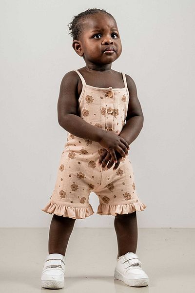 bombe Baby Kids Salmon Cotton Rope Strap Comfortable Jumpsuit Salopet Trend Fashion Bottom Top Set Jumpsuit