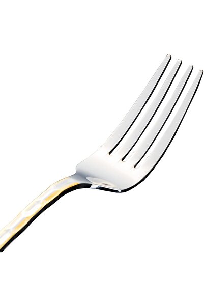ALSAIF K2230501/df Stainless Steel Dining Forks 6-piece Set, Silver/gold