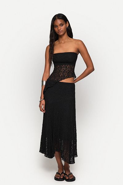 Bershka Blonde lace midi skirt