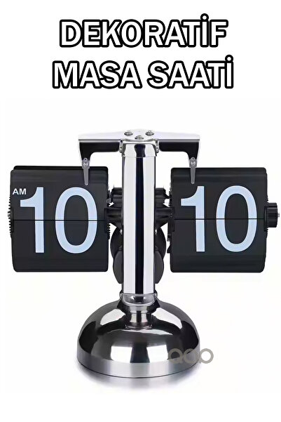 TEKNOHANE DEKORATİF MASA SAATİ LÜX KALİTELİ SİYAH MASA SAATİ