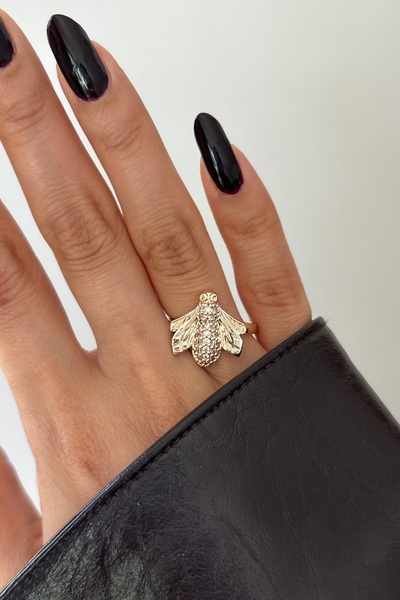 Lavian Accessories Böcek Figürlü Taşlı Yüzük