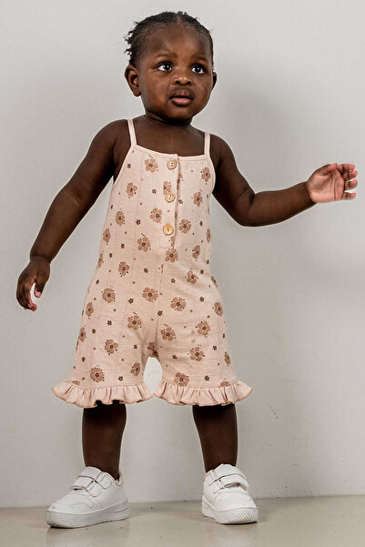 bombe Baby Kids Powder Cotton Rope Strap Comfortable Jumpsuit Salopet Trend Fashion Bottom Top Set Jumpsuit