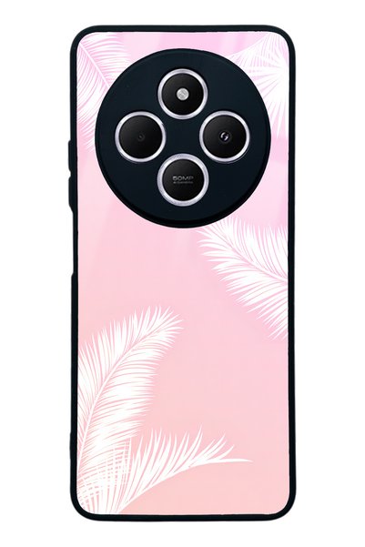 Spoyi حافظة هاتف لامعة بتصميم النخيل الأبيض لهاتف Xiaomi Redmi A4