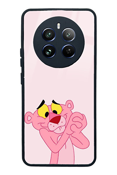 Spoyi Oppo Realme 12 Pink Panter Tasarımlı Glossy Telefon Kılıfı